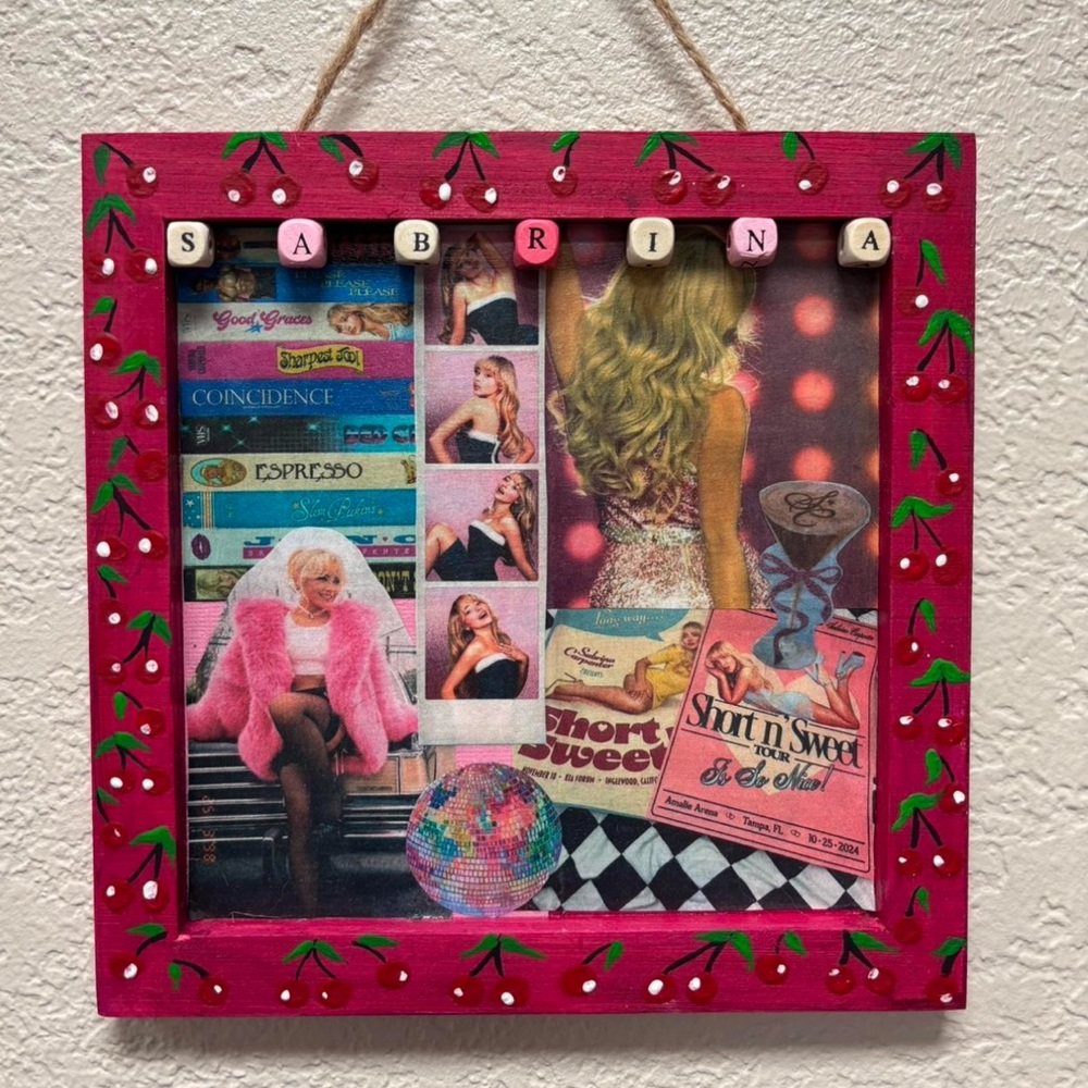 Sabrina carpenter Wall Art Decor cherry painted